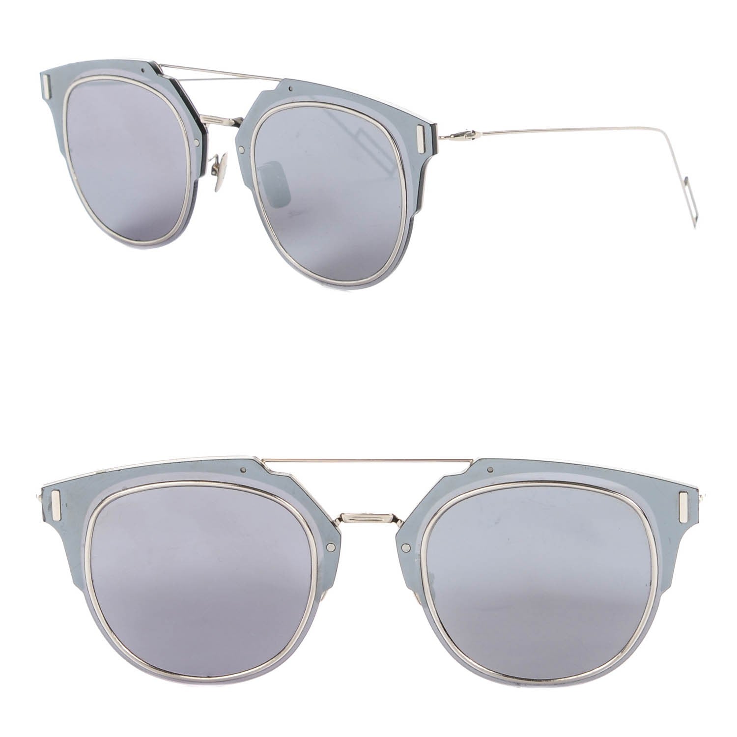 Christian Dior Composit 1.0 Round Sunglasses Silver 1 of 5