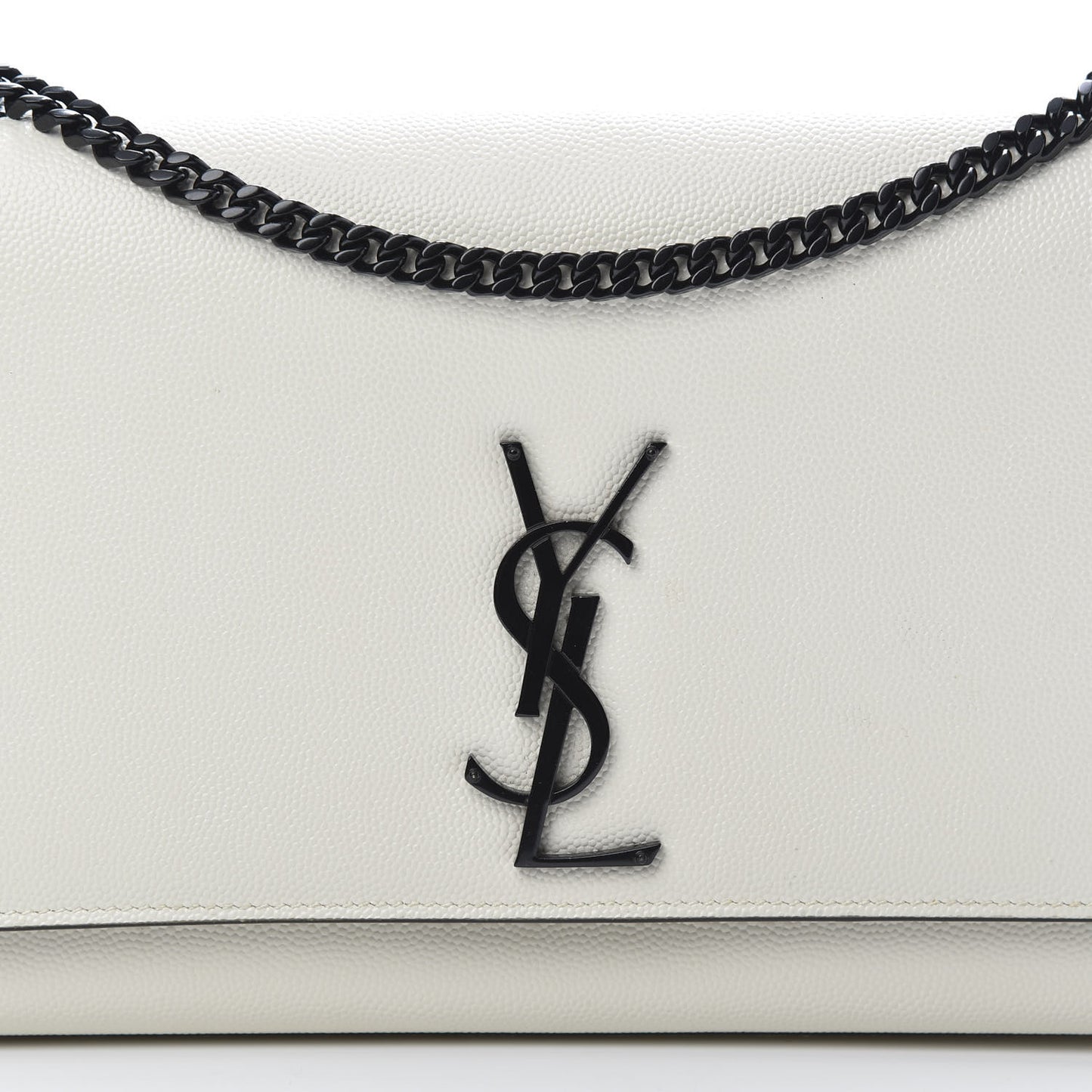 Grain De Poudre Medium Classic Monogram Kate Satchel Porcellana Black
