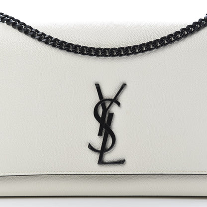 Saint Laurent Grain De Poudre Medium Classic Monogram Kate Satchel Porcellana Black 8 of 12