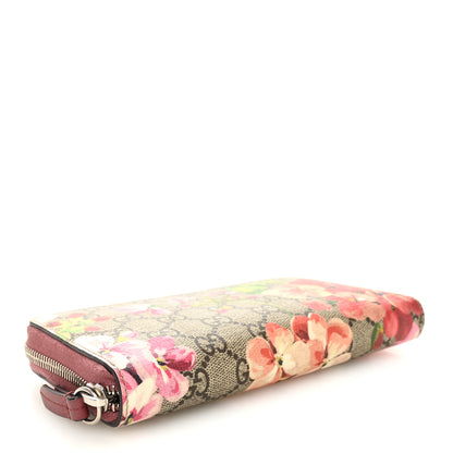 Gucci GG Supreme Monogram Blooms Zip Around Wallet Beige Multicolor Dry Rose 4 of 8
