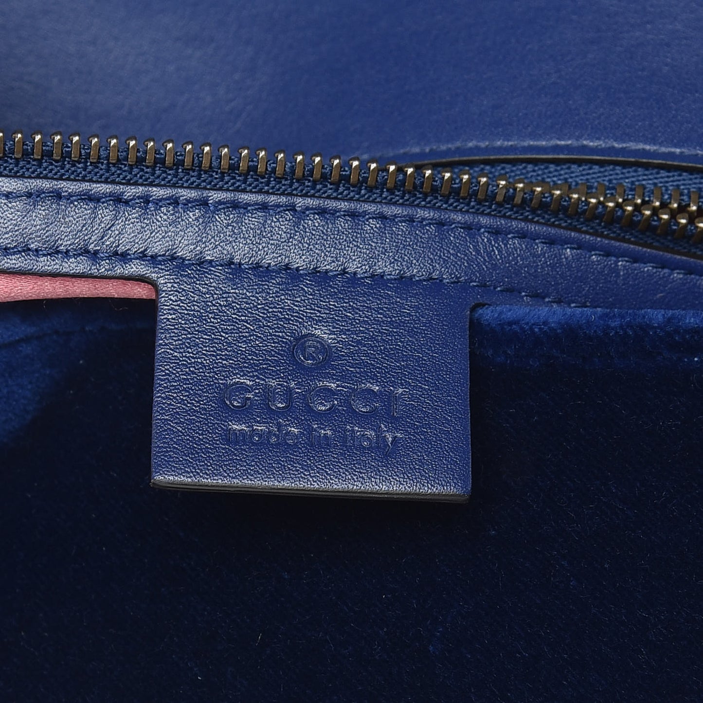 Velvet Matelasse Small GG Marmont Shoulder Bag Cobalt Blue