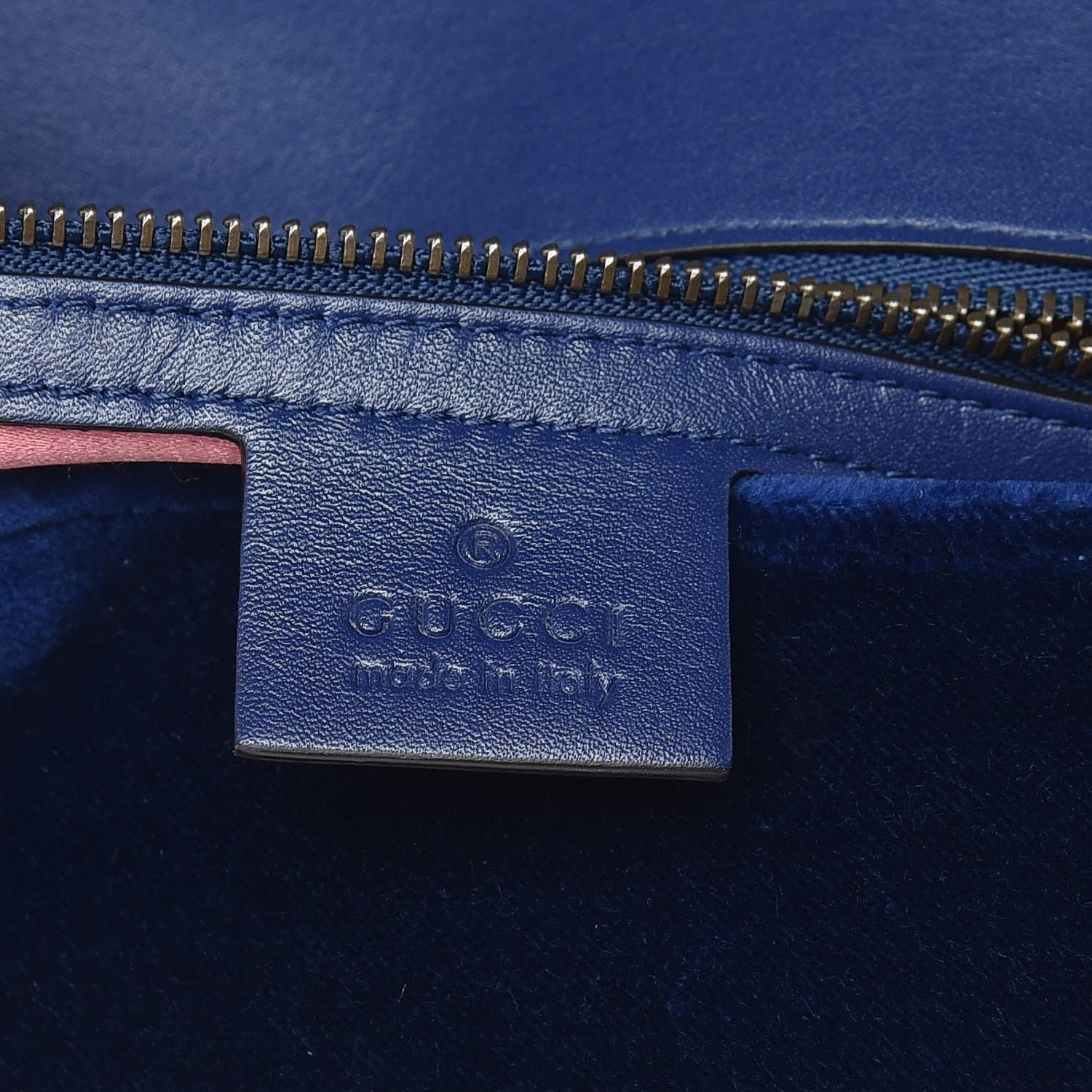 Gucci Velvet Matelasse Small GG Marmont Shoulder Bag Cobalt Blue 7 of 13