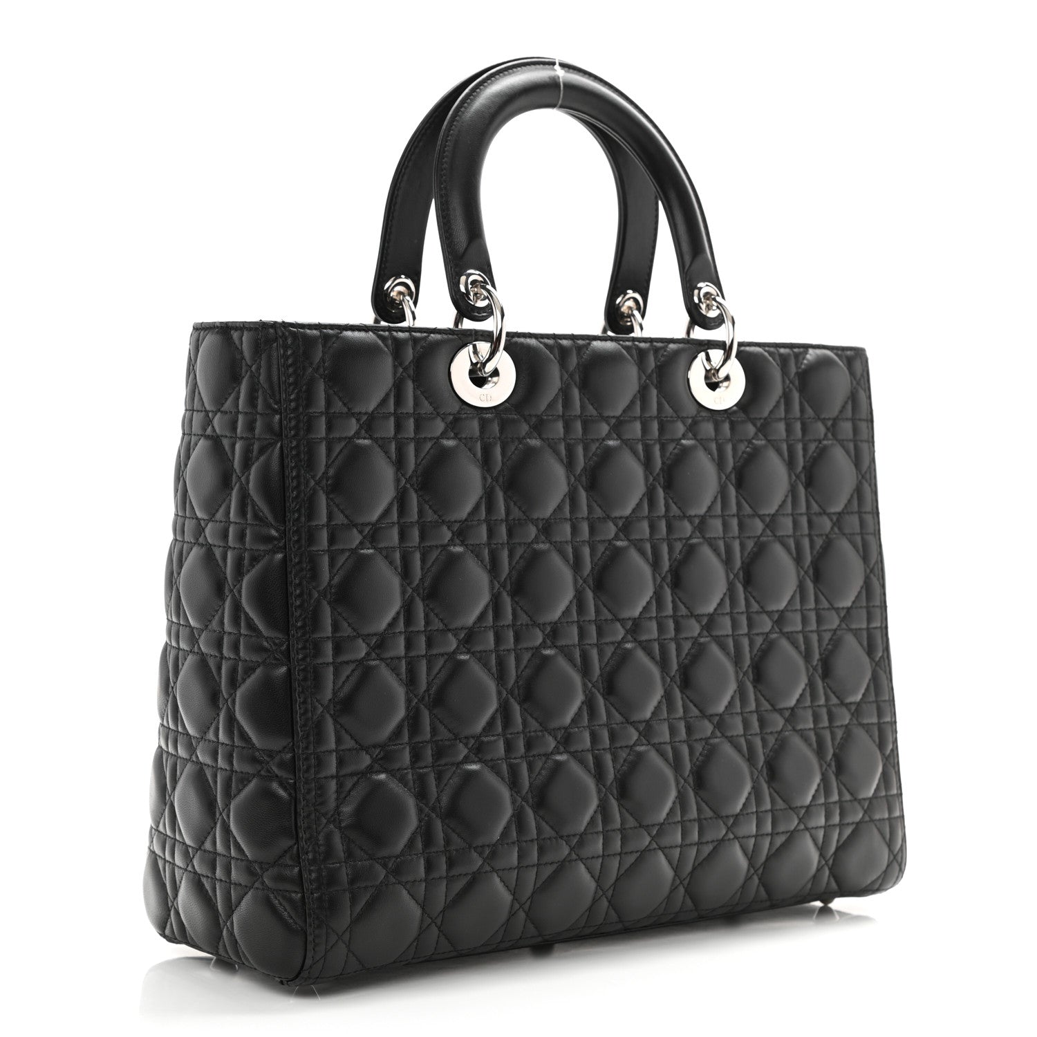 Christian Dior Lambskin Cannage Large Lady Dior Black 2 of 9