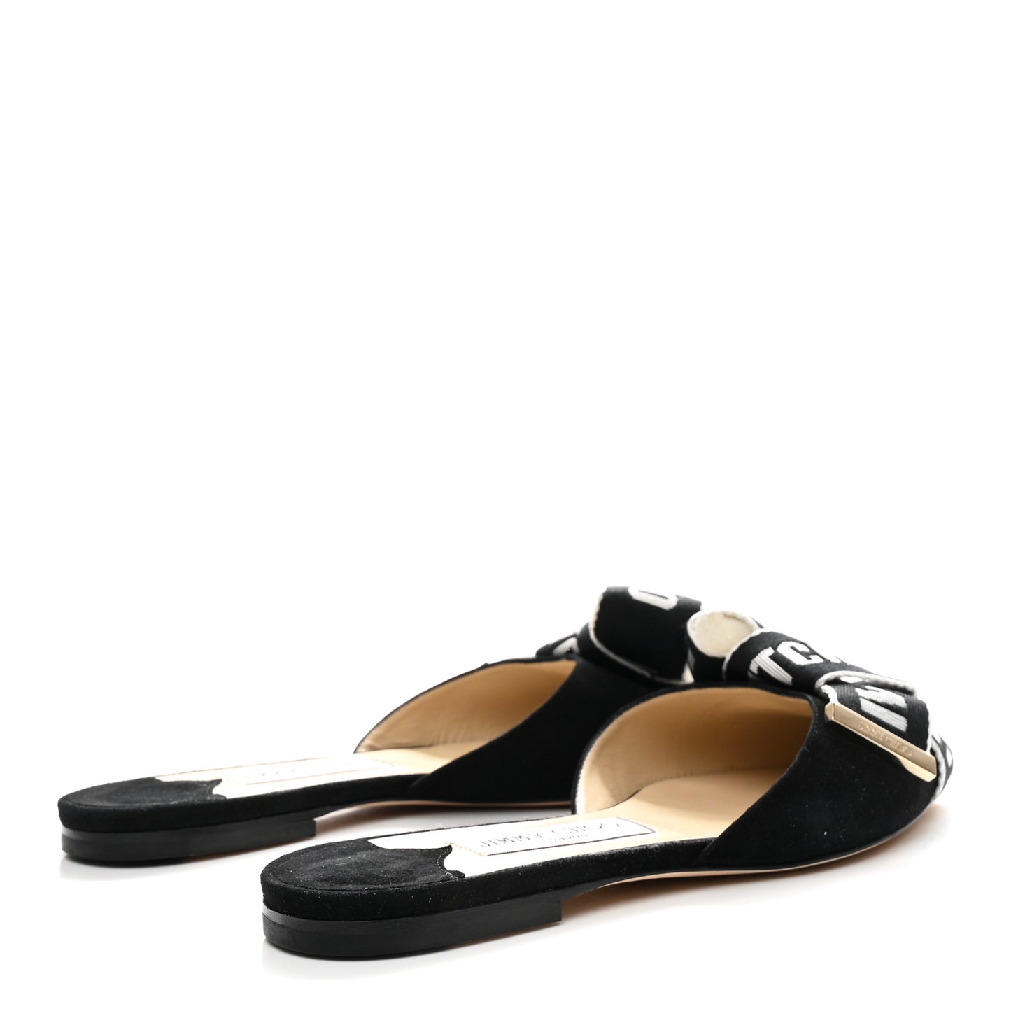 Suede Gretchen Logo Flat Mules 39 Black Chalk