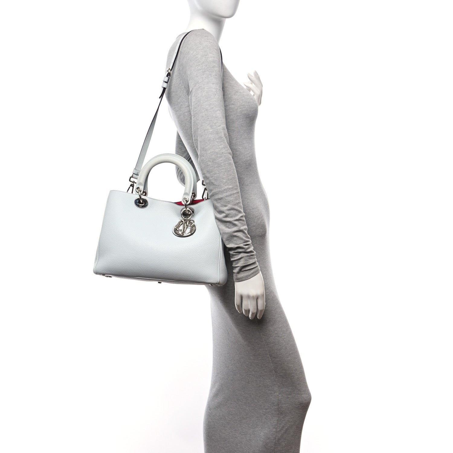 Christian Dior Bullcalf Medium Diorissimo Tote Sky Blue Pink 2 of 26