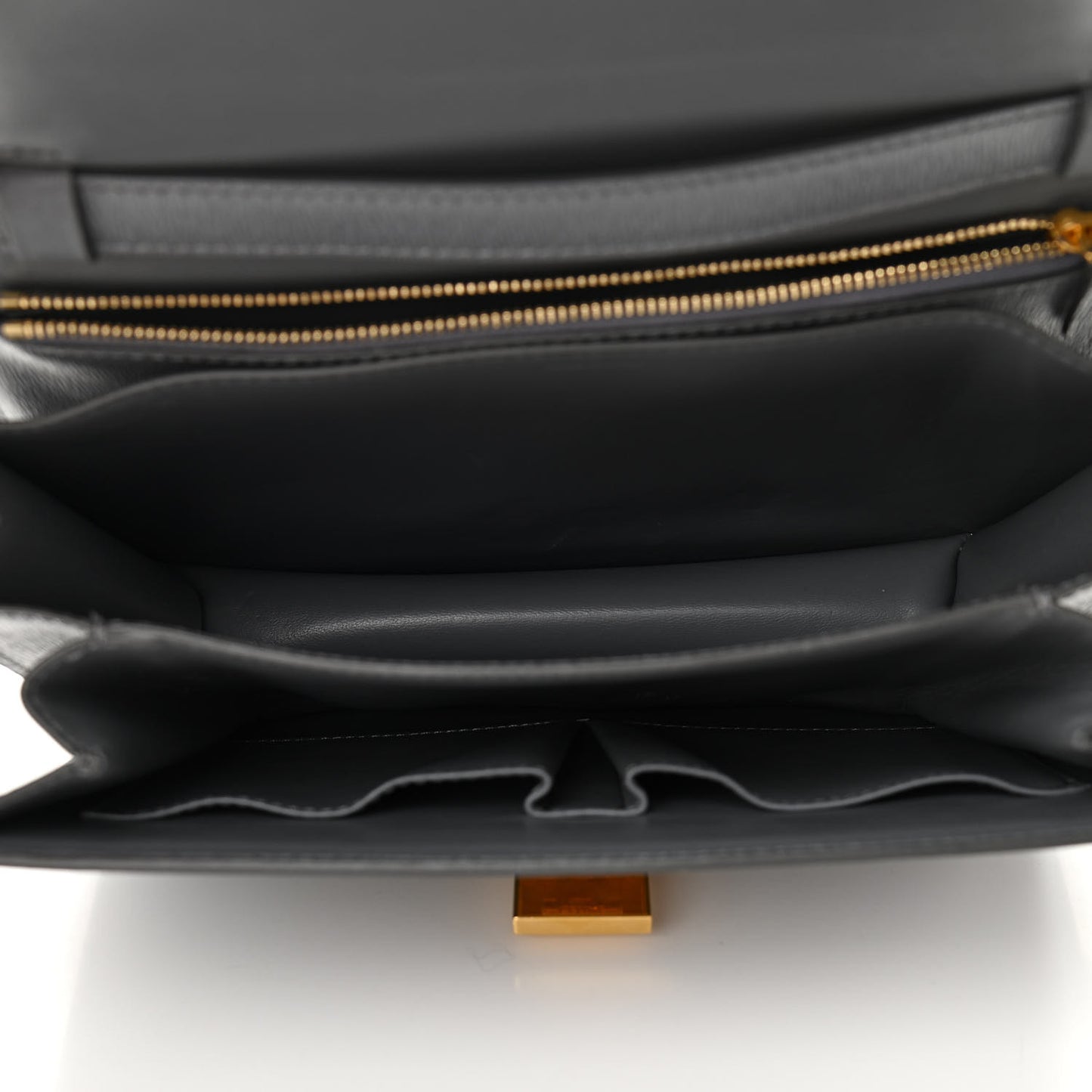 Liege Calfskin Medium Classic Box Flap Bag Medium Grey
