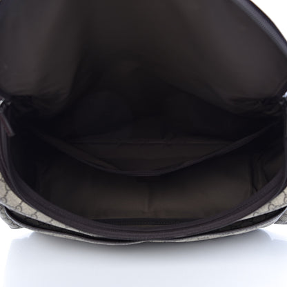 Gucci GG Supreme Monogram Selleria Calfskin Large Diaper Bag Beige Ebony Cocoa Dark Chocolate 6 of 13