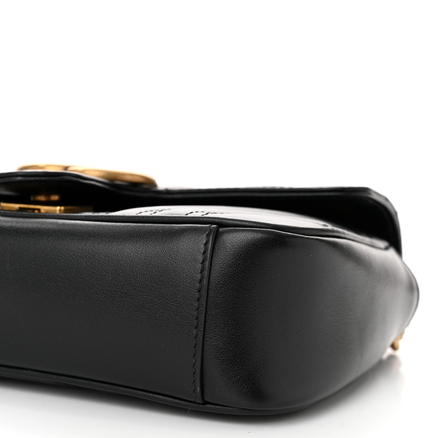 Calfskin Matelasse Mini GG Marmont Shoulder Bag Black