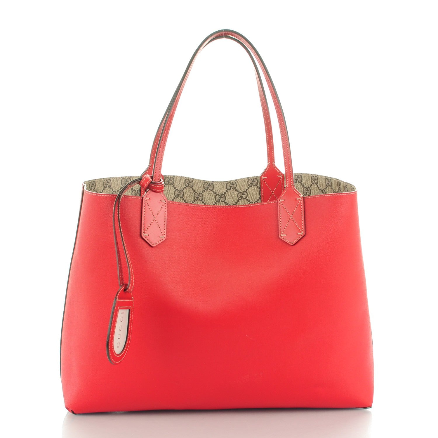 Gucci GG Supreme Monogram Medium Reversible Tote Beige Red 5 of 7