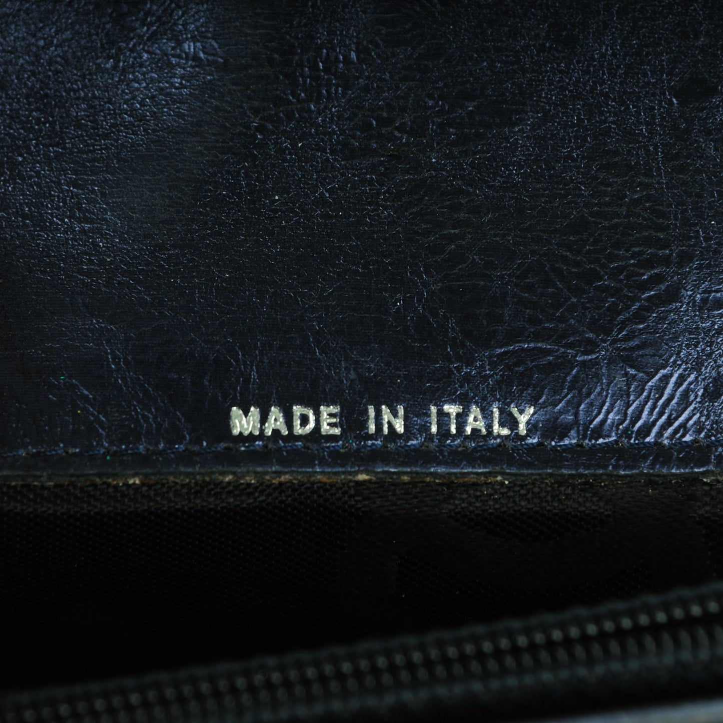 Metallic Calfskin Quilted Cambon Yen Wallet Blue