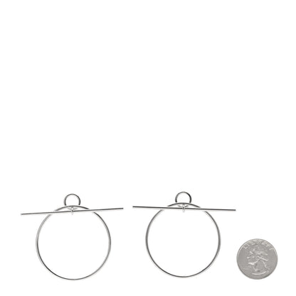 Hermes Sterling Silver MM Loop Earrings 2 of 6