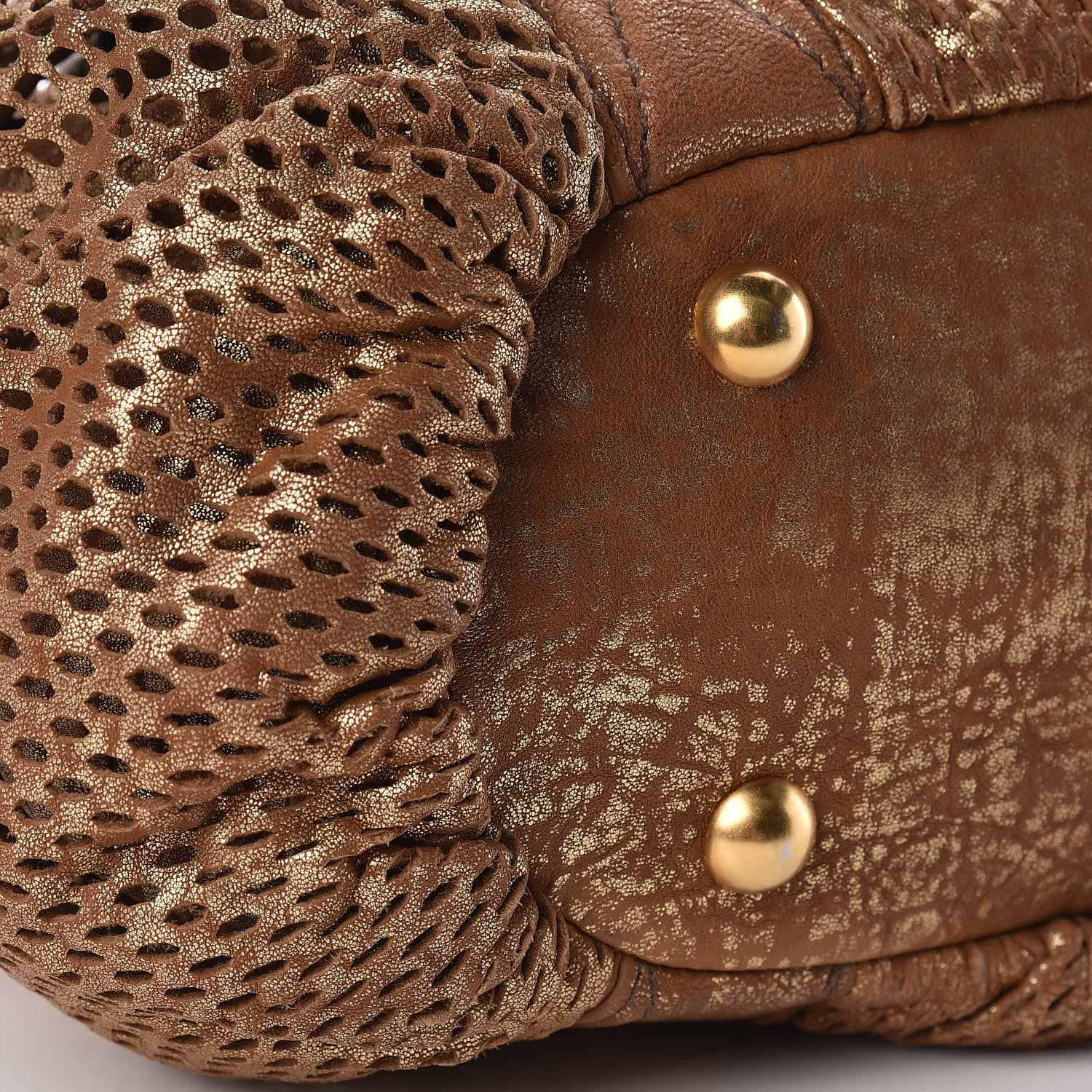 Miu Miu Metallic Nappa Perforated Satchel 9 of 10