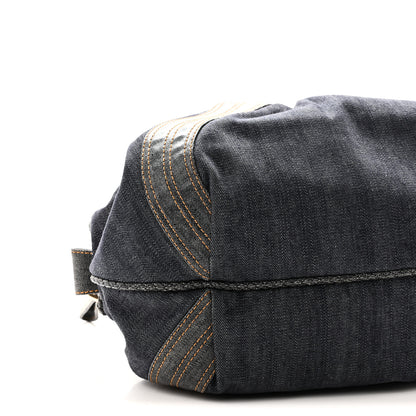 Fendi Denim Spalmati Woven Spy Bowler Blue 9 of 10