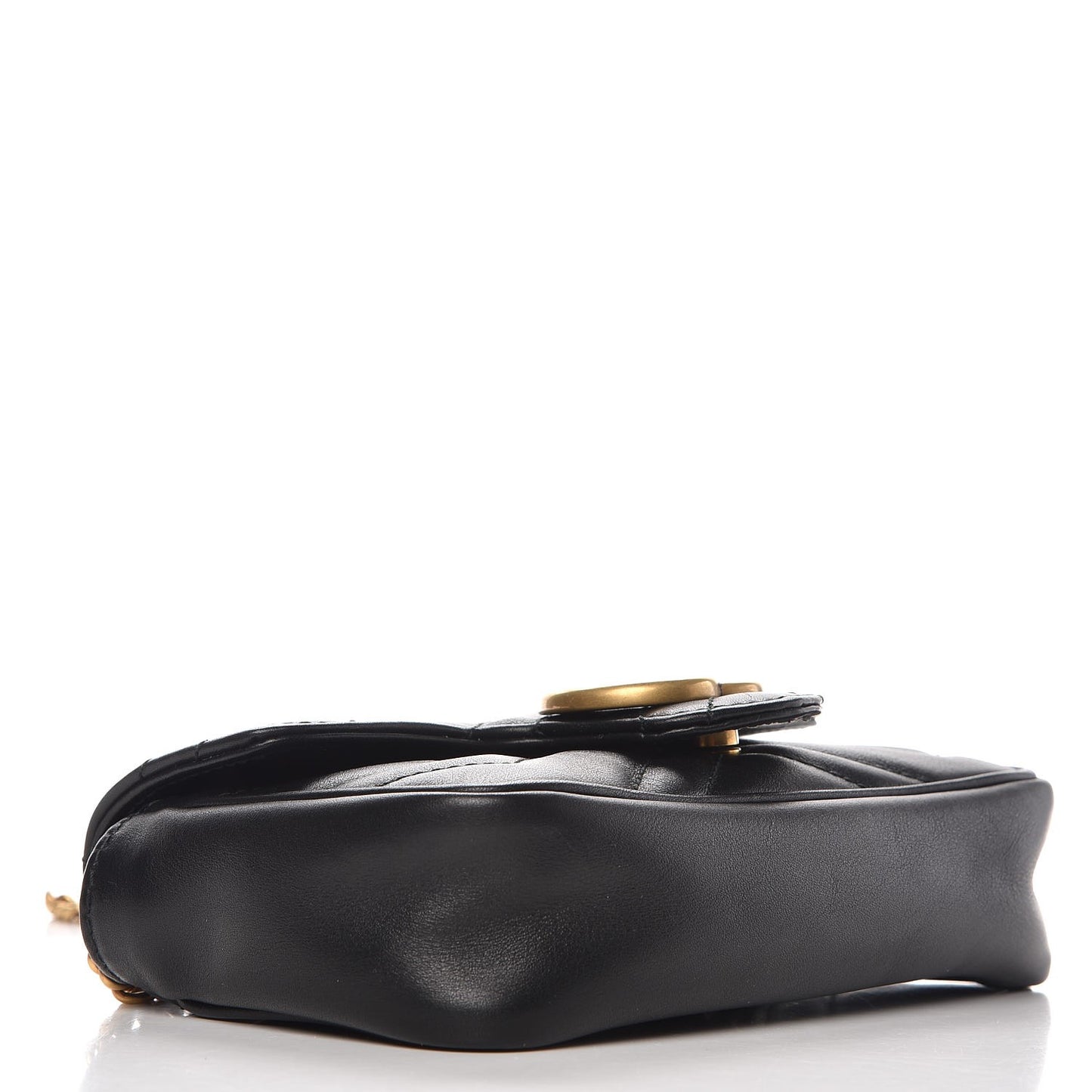 Calfskin Matelasse Super Mini GG Marmont Shoulder Bag Black