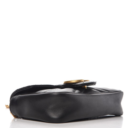 Gucci Calfskin Matelasse Super Mini GG Marmont Shoulder Bag Black 4 of 8