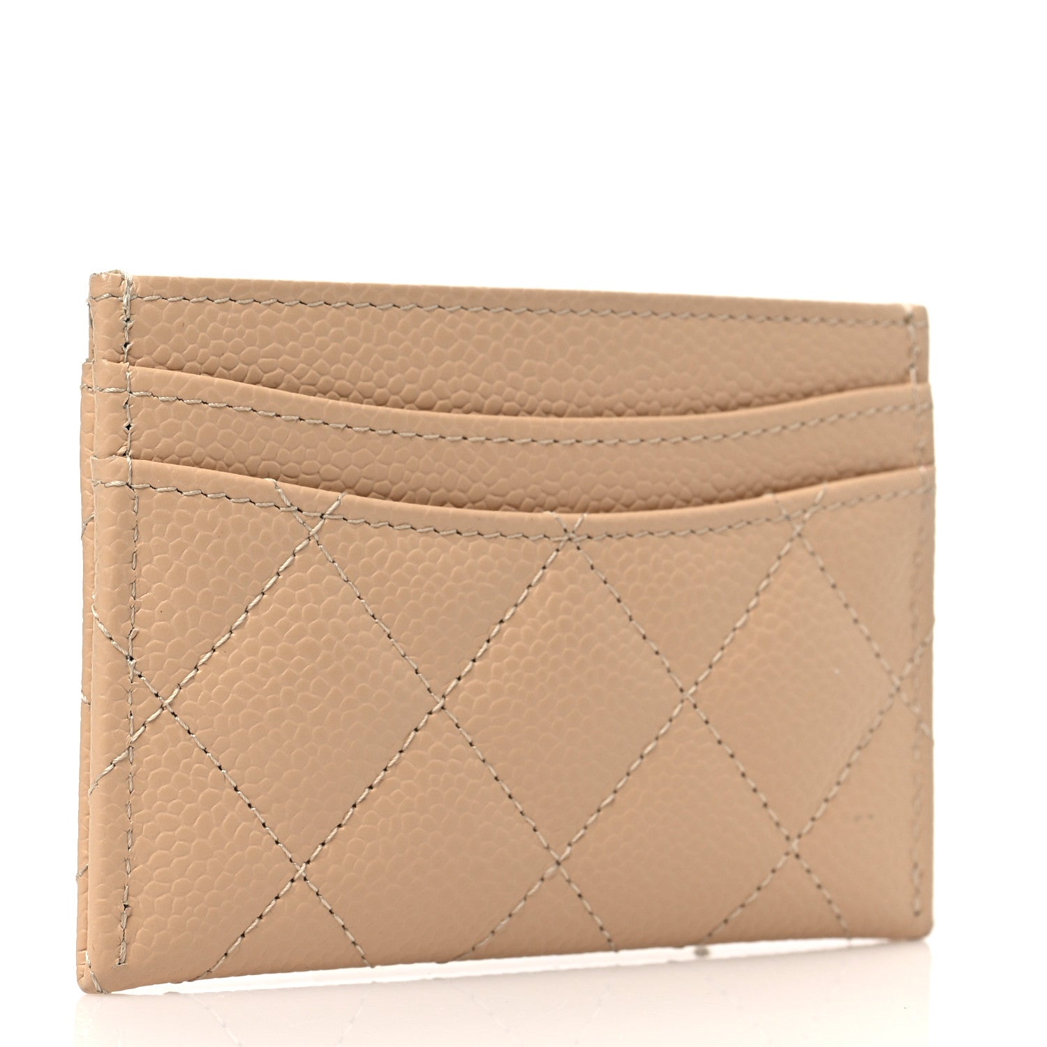 Chanel Caviar Quilted Card Holder Beige 3 of 9