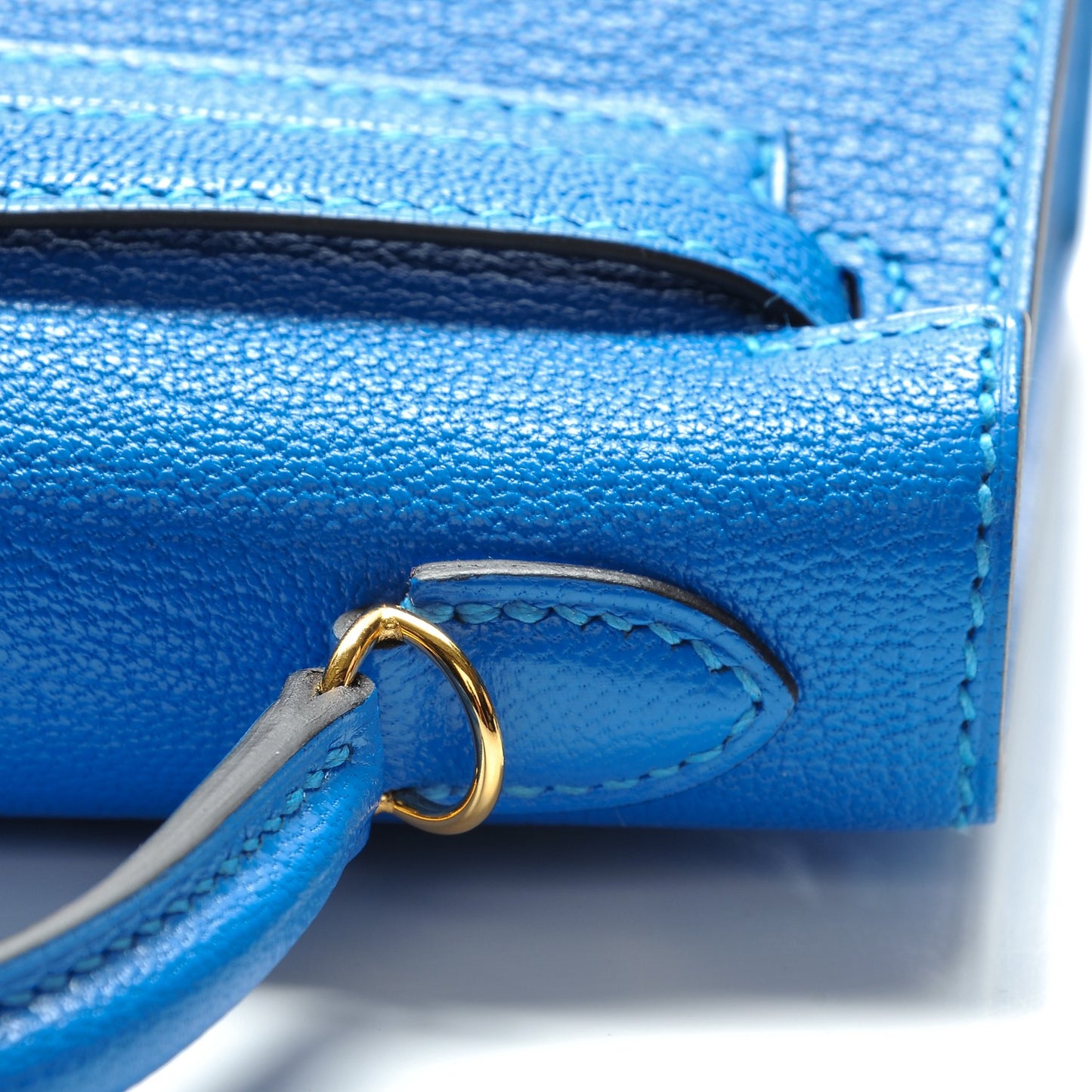 Chevre Mysore Mini Kelly Sellier 20 Bleu Hydra