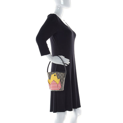 Gucci GG Supreme Monogram Childrens Chick Bucket Bag Black 2 of 9