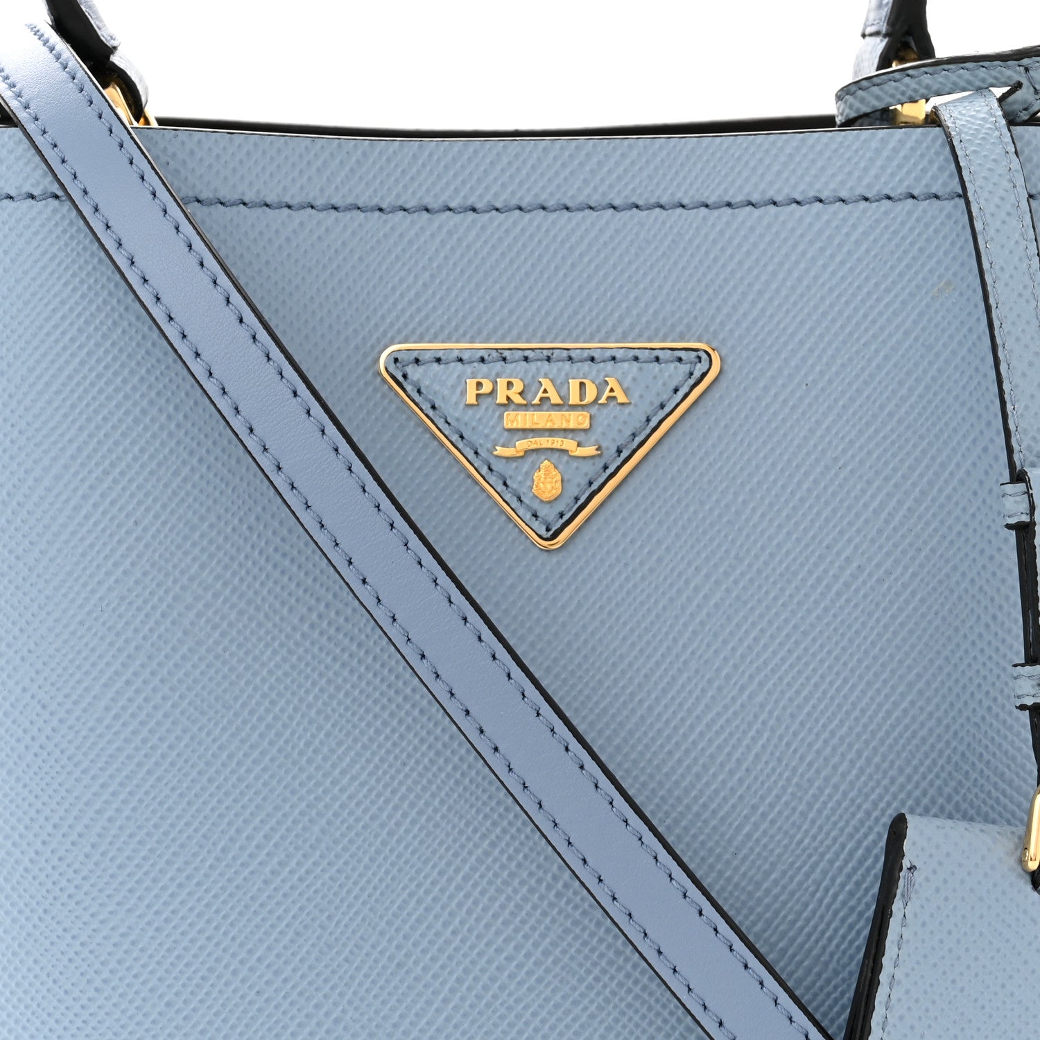 Prada Saffiano Cuir Calfskin Small Panier Bucket Bag Astrale Black 7 of 9