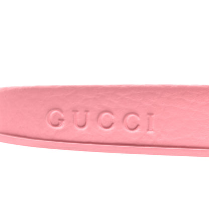 Gucci Rubber GG Monogram Perforated Womens Slide Sandals 37 Rose Box 8 of 10