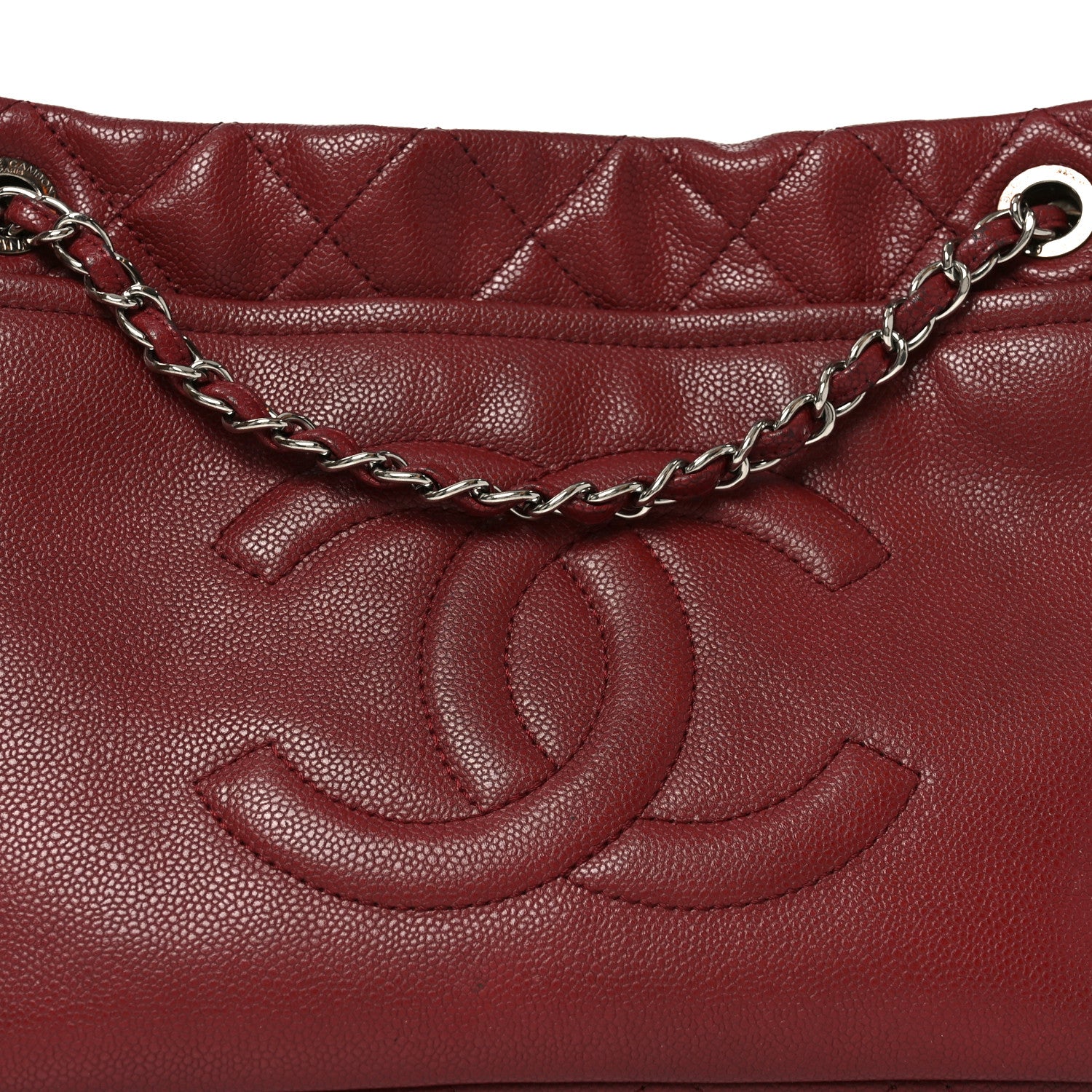 Chanel Caviar Quilted Large Timeless CC Soft Tote Dark Red 8 of 10