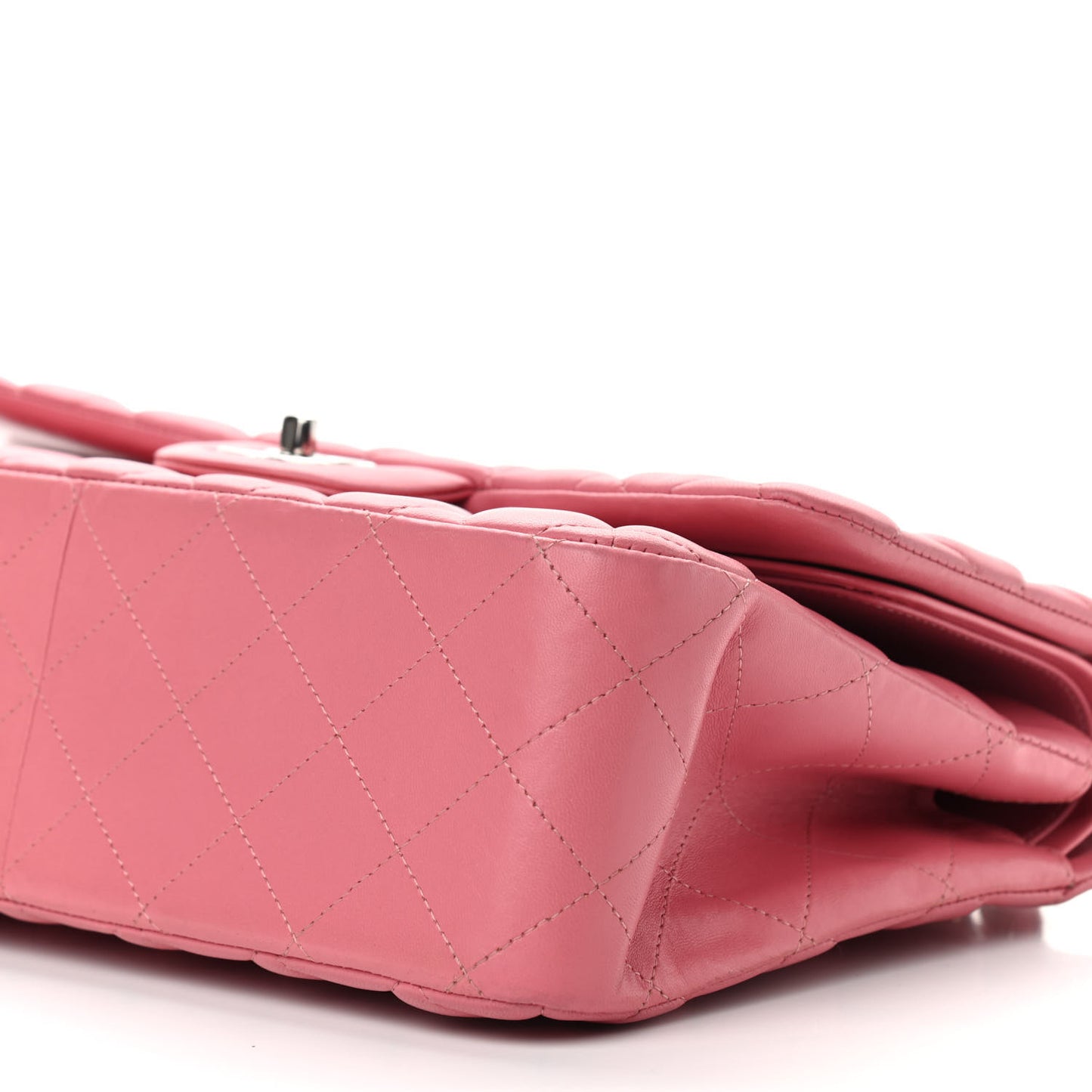 Lambskin Quilted Jumbo Double Flap Pink