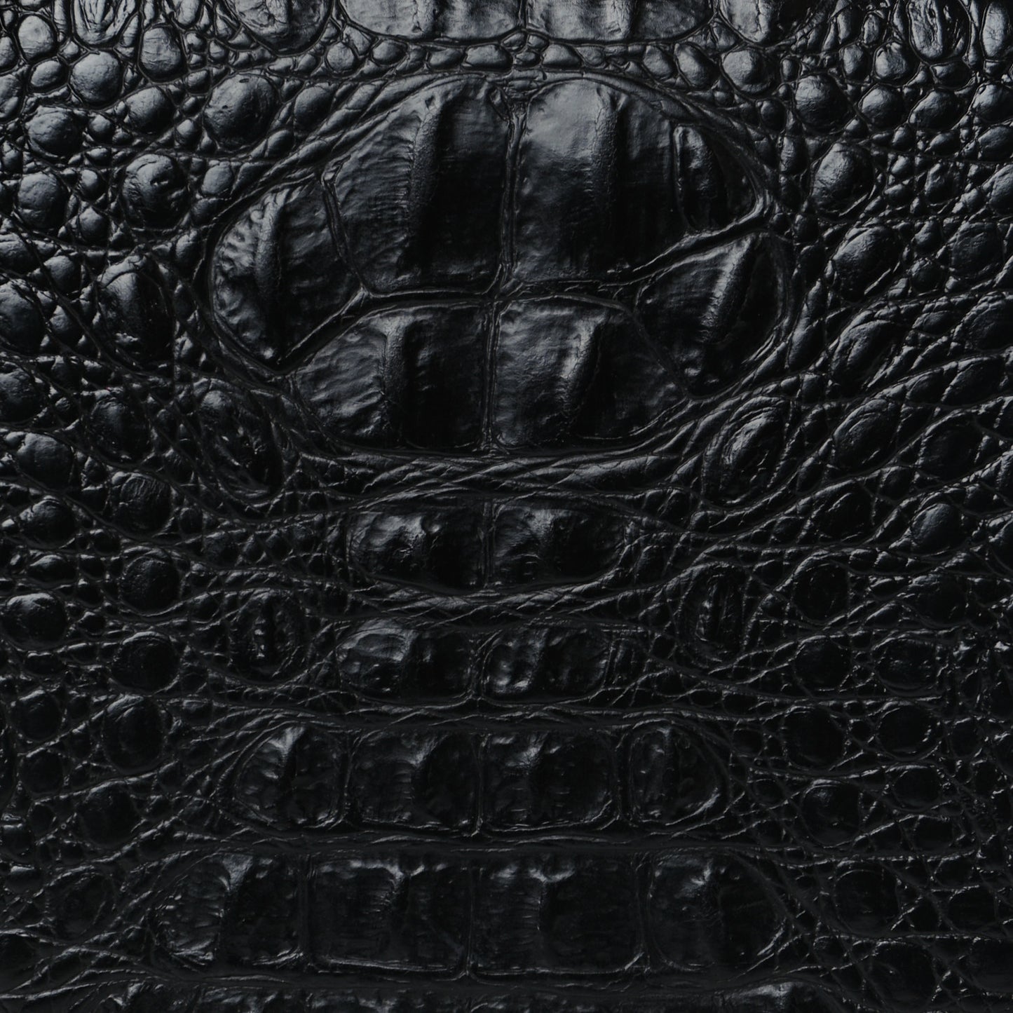 Calfskin Crocodile Embossed Small Lia Sling Black Pale Gold Hardware