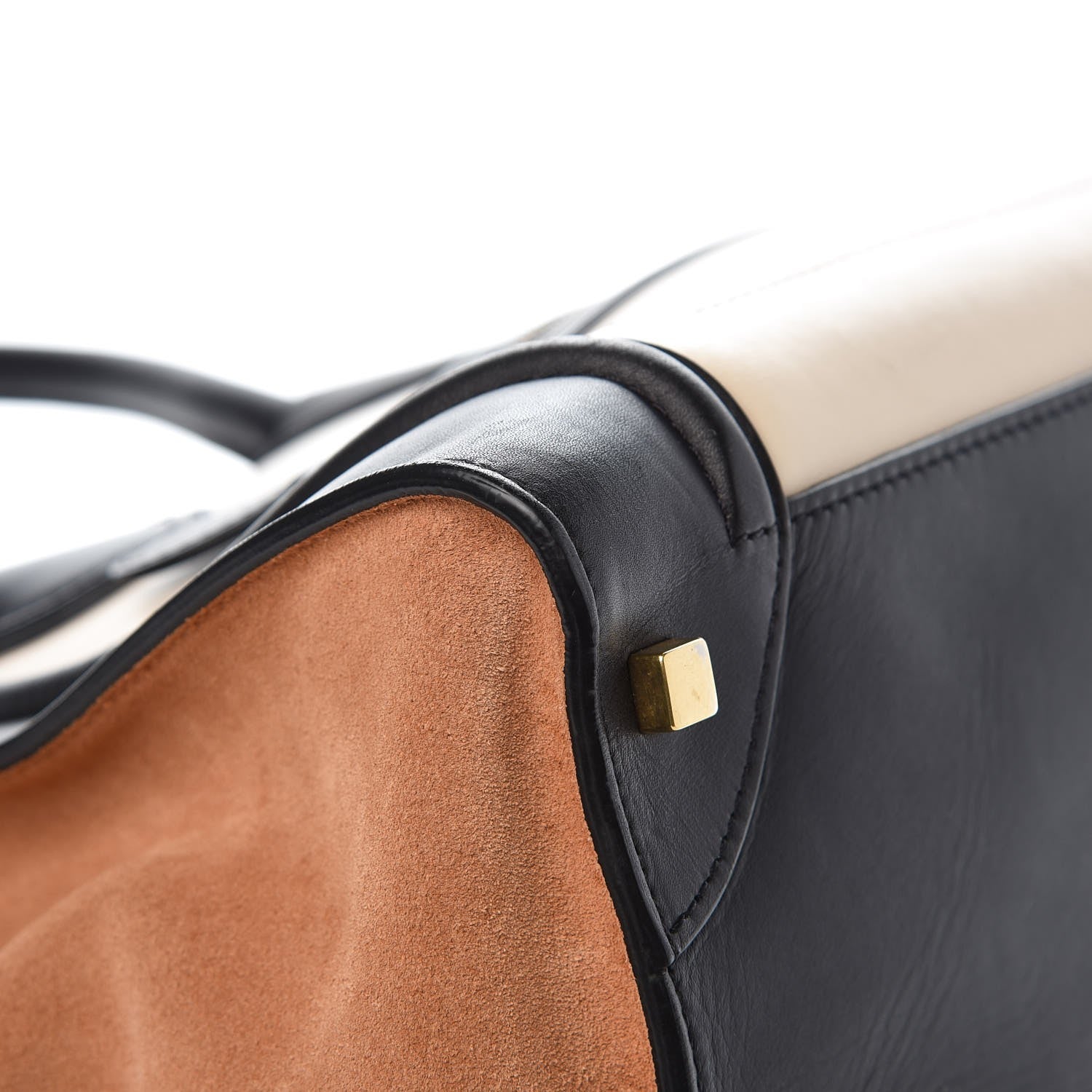 Celine Satin Calfskin Suede Mini Tri-Color Luggage Seashell 12 of 15