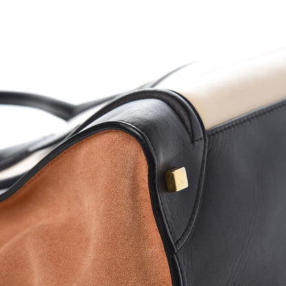 Celine Satin Calfskin Suede Mini Tri-Color Luggage Seashell 12 of 15