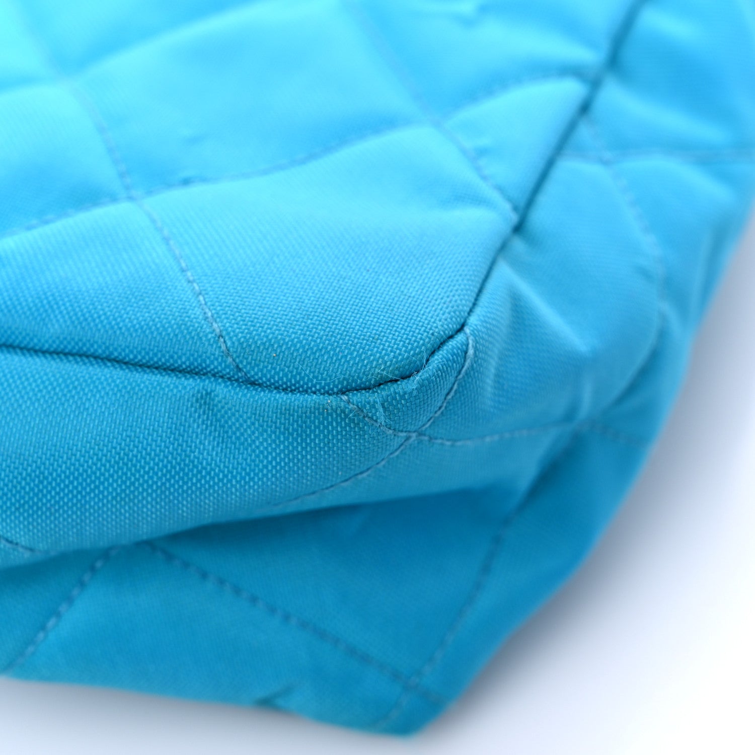 Chanel Canvas Quilted Shoulder Bag Turquoise 11 of 14