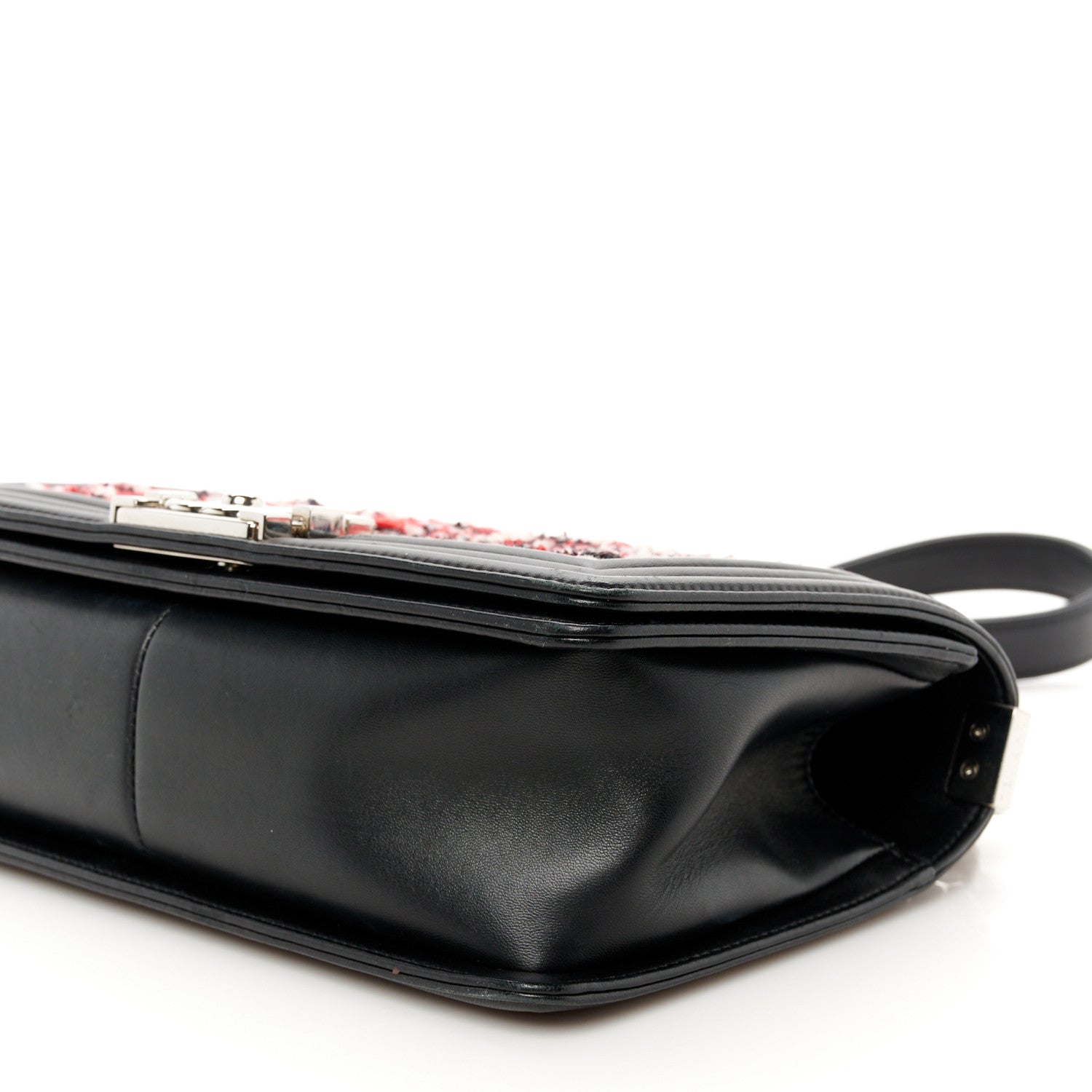 Chanel Lambskin Tweed Woven Medium Chevron Boy Flap Red White Black 10 of 10