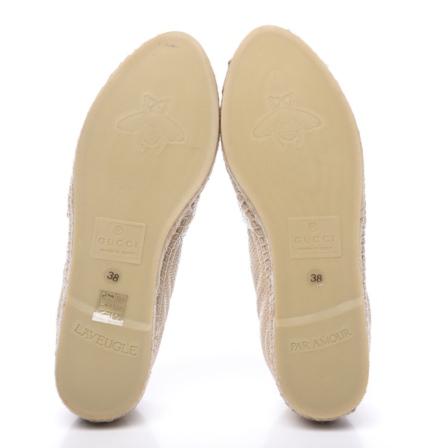 Straw Elaphe Matelasse GG Marmont Espadrilles 38 Natural Cream Brown