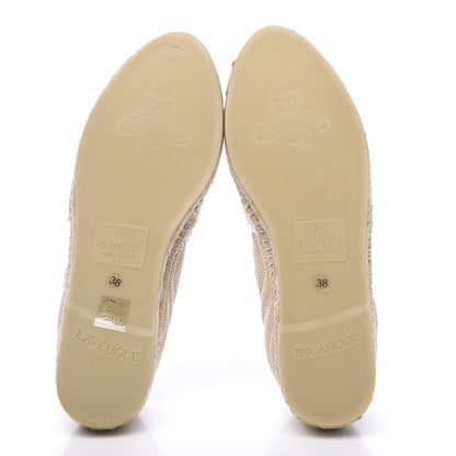Gucci Straw Elaphe Matelasse GG Marmont Espadrilles 38 Natural Cream Brown 6 of 11