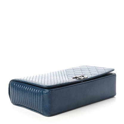 Chanel Glazed Calfskin Quilted Large Coco Boy Flap Blue 4 of 11
