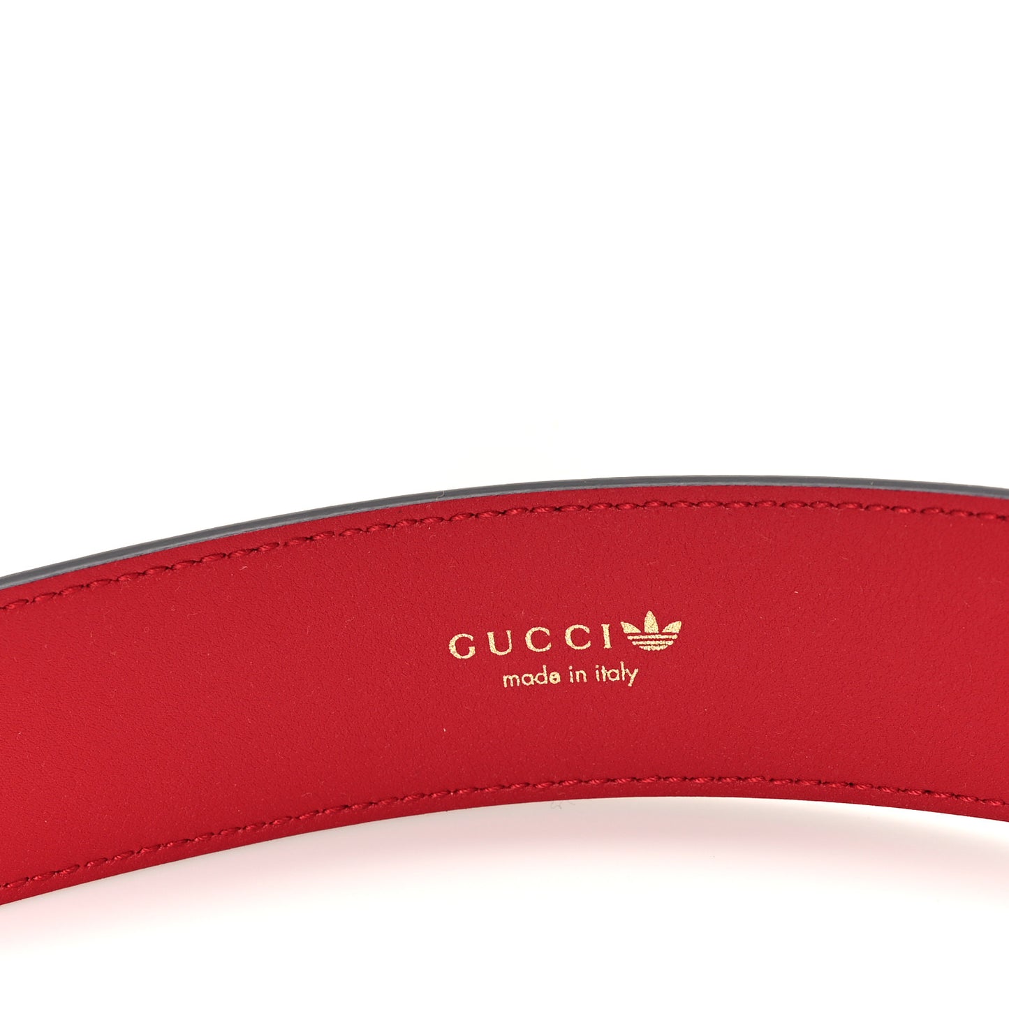 X ADIDAS Textured Dollar Calfskin Double G 40mm Belt 90 36 Hibiscus Red