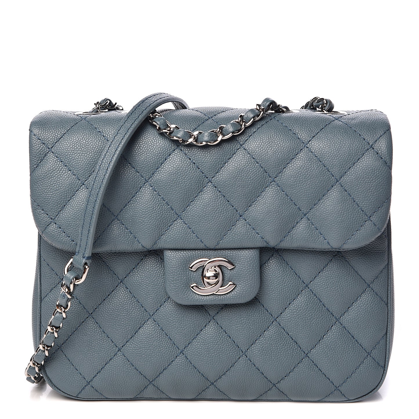 Caviar Quilted Medium Urban Companion Flap Blue
