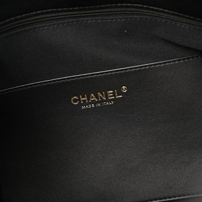 Chanel Shiny Lambskin Quilted Chain Around Shopping Tote Black 6 of 12