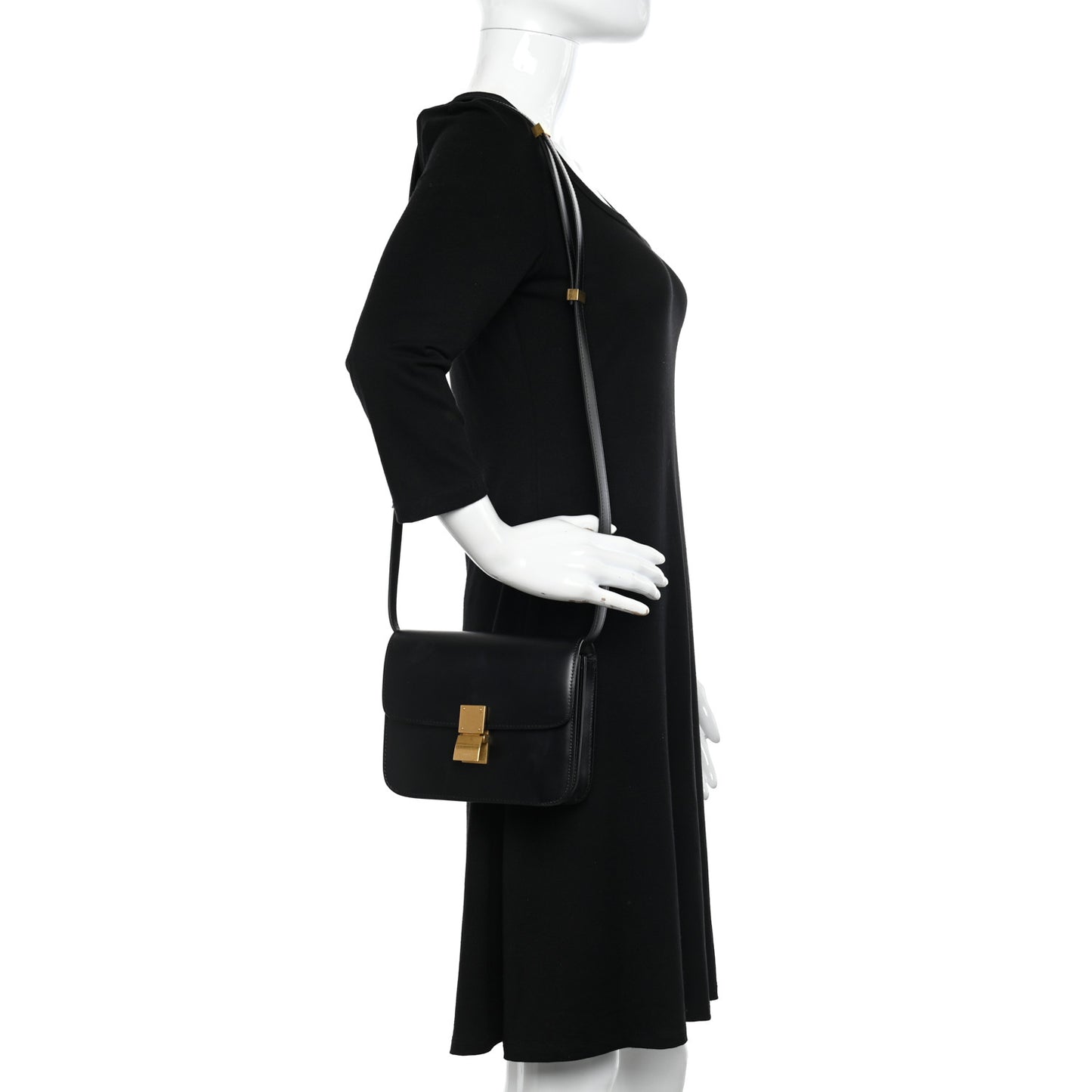 Box Calfskin Teen Classic Box Flap Bag Black