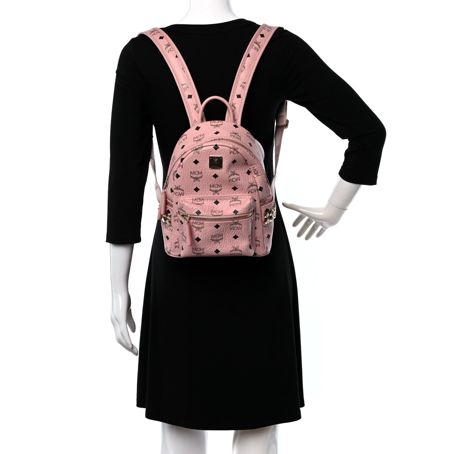 MCM Visetos Small Side Stud Stark Backpack Soft Pink 2 of 8