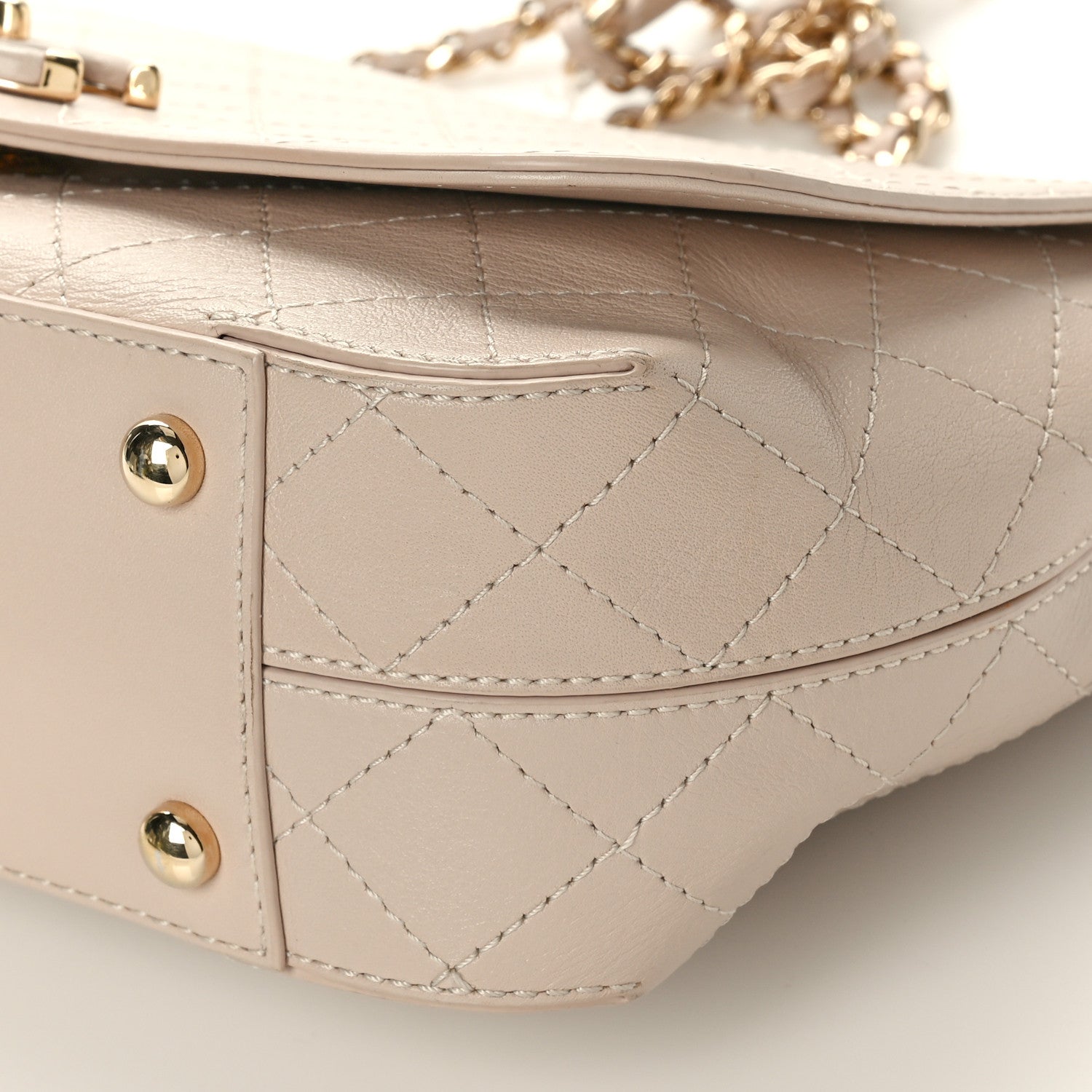 Chanel Calfskin Stitched Medium Covered CC Flap Bag Beige 10 of 11