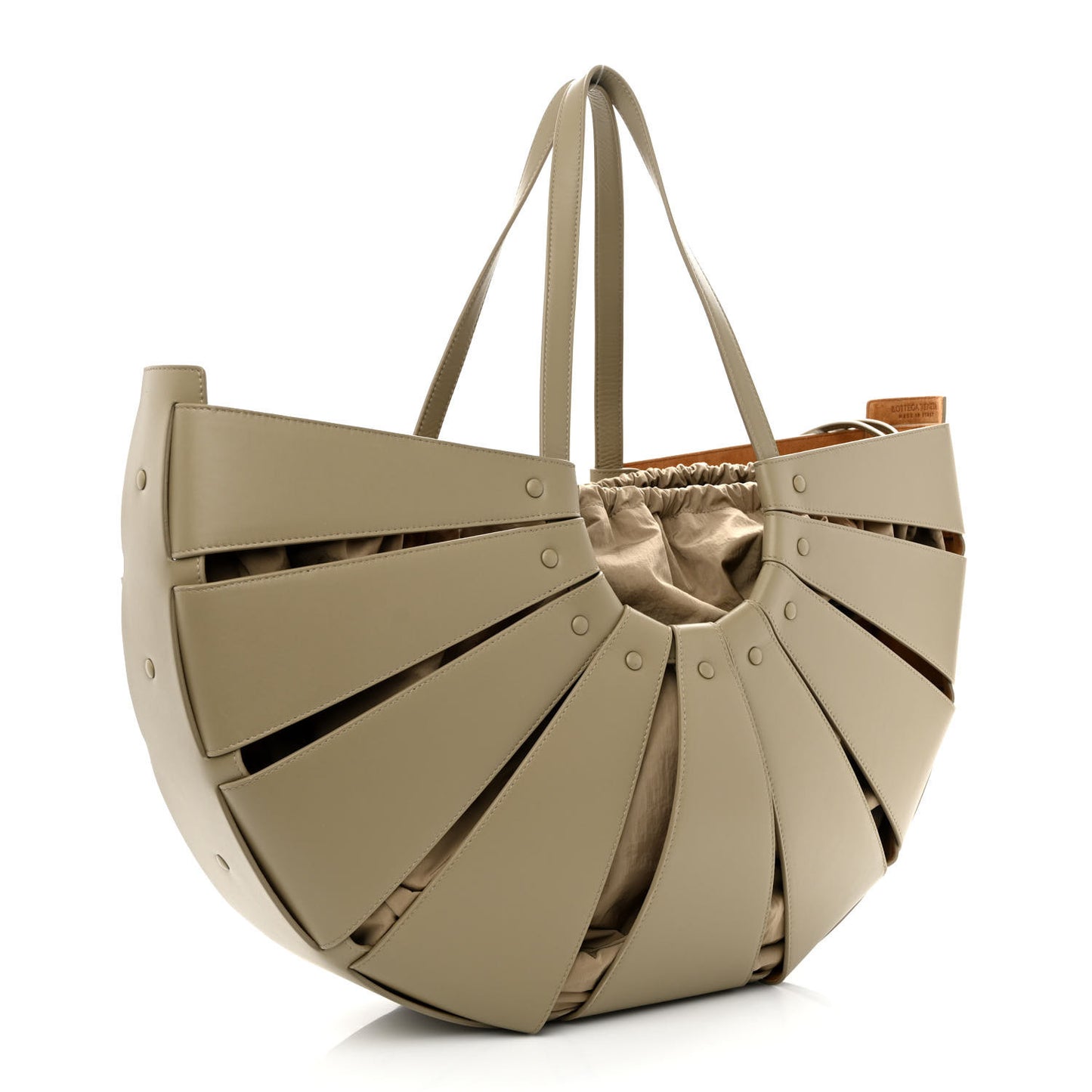 French Calfskin Large Shell Bag Taupe