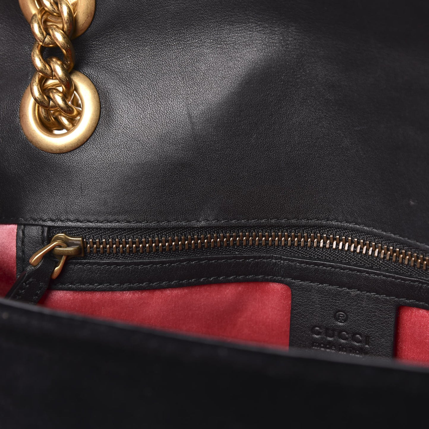 Velvet Matelasse Small GG Marmont Shoulder Bag Black
