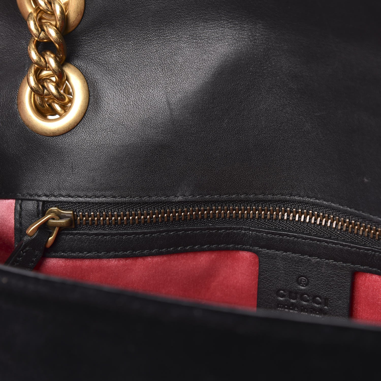 Gucci Velvet Matelasse Small GG Marmont Shoulder Bag Black 9 of 12