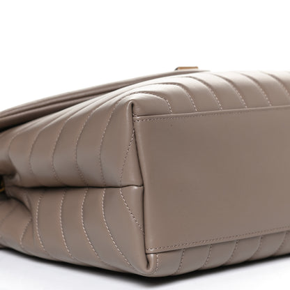 Saint Laurent Calfskin Y Quilted Monogram Medium Loulou Chain Satchel Taupe 10 of 11