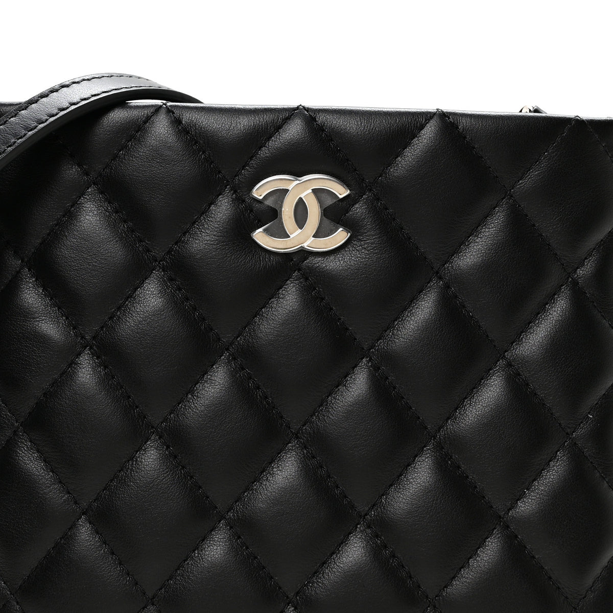 Lambskin Quilted Uniform Crossbody Bag Black