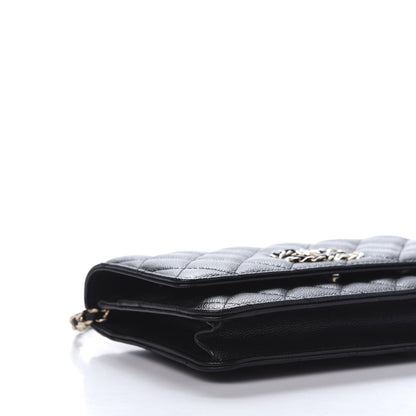 Chanel Caviar Quilted French New Wave Chain CC Wallet On Chain WOC Black 6 of 11