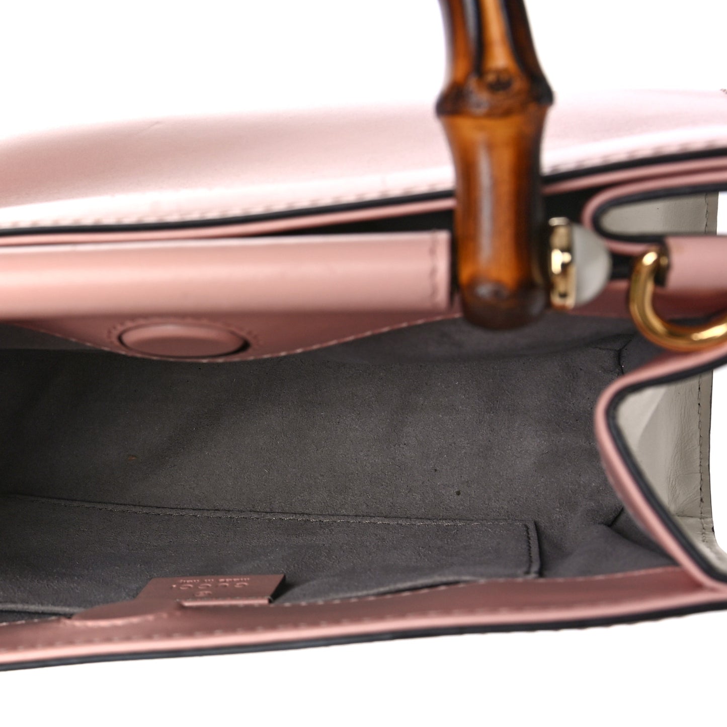 Nappa Bamboo Web Mini Nymphaea Top Handle Bag Perfect Pink Mystic White