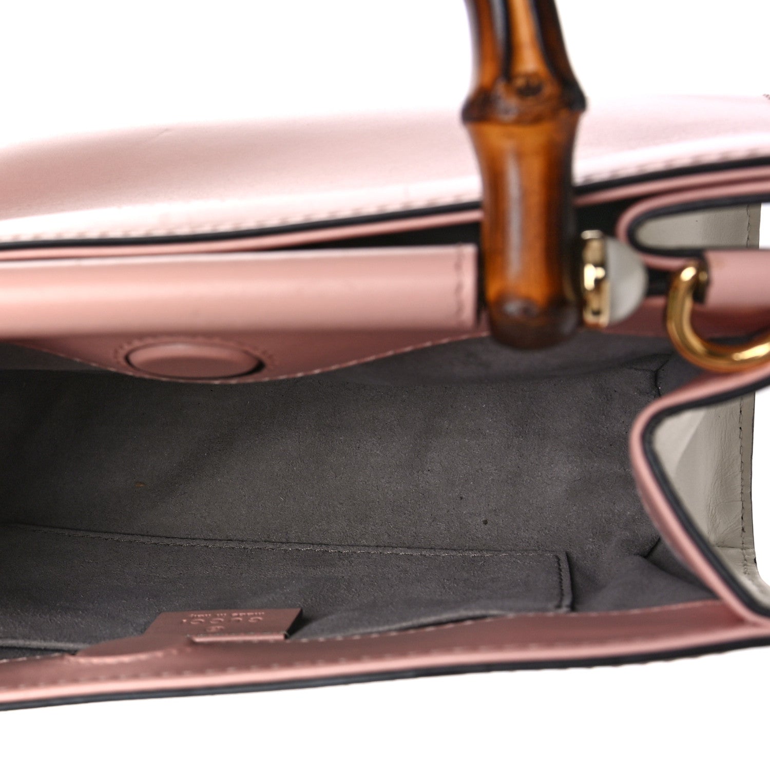 Gucci Nappa Bamboo Web Mini Nymphaea Top Handle Bag Perfect Pink Mystic White 5 of 9
