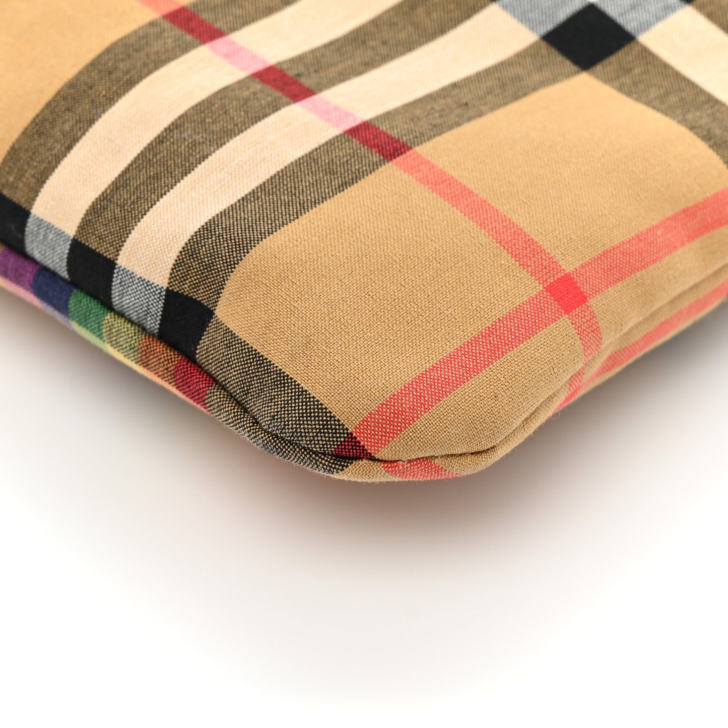 Vintage Rainbow Check Shopper Tote White