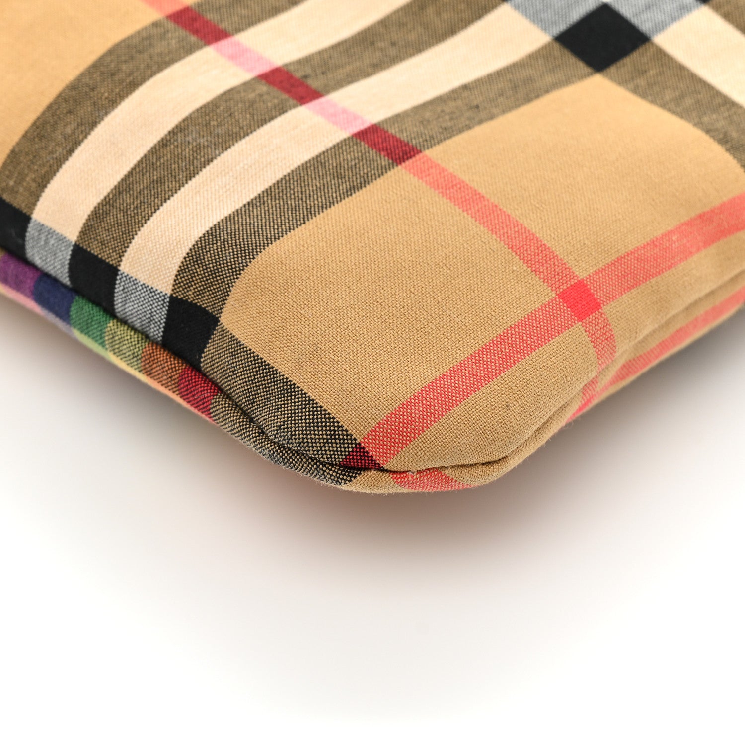Burberry Vintage Rainbow Check Shopper Tote White 10 of 13